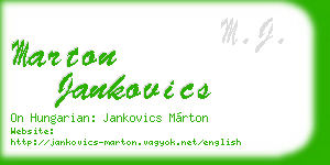marton jankovics business card